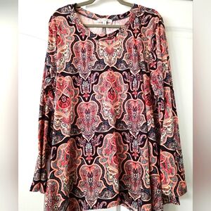 Boho paisley print top 3X